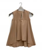 YOKO CHANヨーコチャン）の古着「パールスリットラインブラウス」｜ベージュ