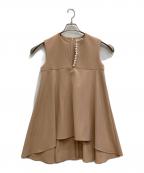 YOKO CHANヨーコチャン）の古着「パールスリットラインブラウス」｜ベージュ