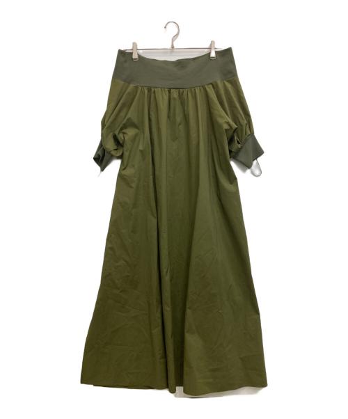 BORDERS at BALCONY（ボーダーズアットバルコニー）BORDERS AT BALCONY (ボーダーズアットバルコニー) オフショルダーワンピース カーキ サイズ:Sの古着・服飾アイテム
