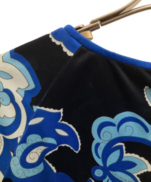 LEONARD（レオナール）LEONARD (レオナール) 総柄ワンピース ブルー サイズ:38の古着・服飾アイテム