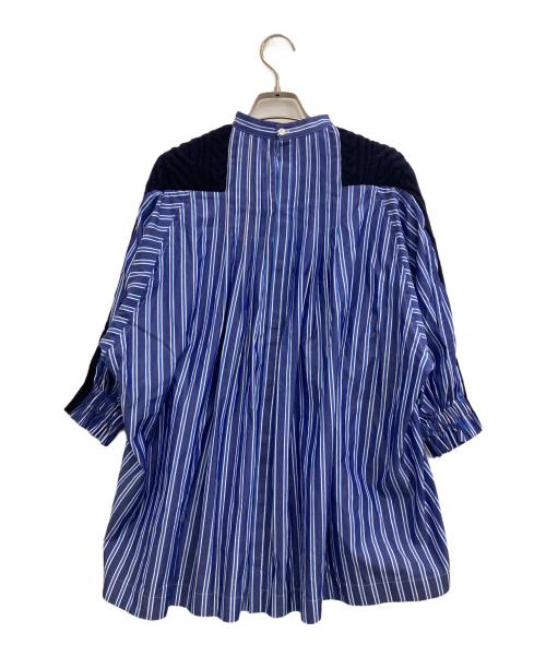 sacai（サカイ）sacai (サカイ) ウールニット切替 バックプリーツシャツ スカイブルー サイズ:1の古着・服飾アイテム
