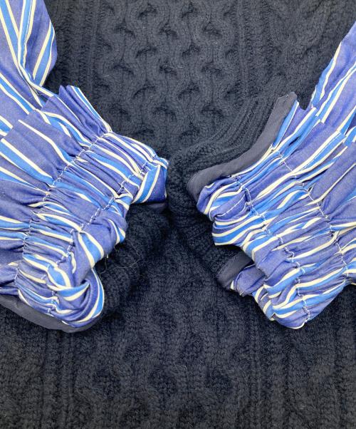 sacai（サカイ）sacai (サカイ) ウールニット切替 バックプリーツシャツ スカイブルー サイズ:1の古着・服飾アイテム