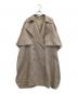 MaxMara（マックスマーラ）の古着「ダブルブレストサテンケープトレンチコート」｜ベージュ