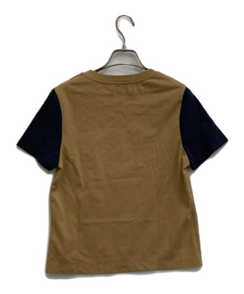 LOEWE（ロエベ）LOEWE (ロエベ) 半袖刺繍カットソー ベージュ×ネイビー サイズ:-の古着・服飾アイテム