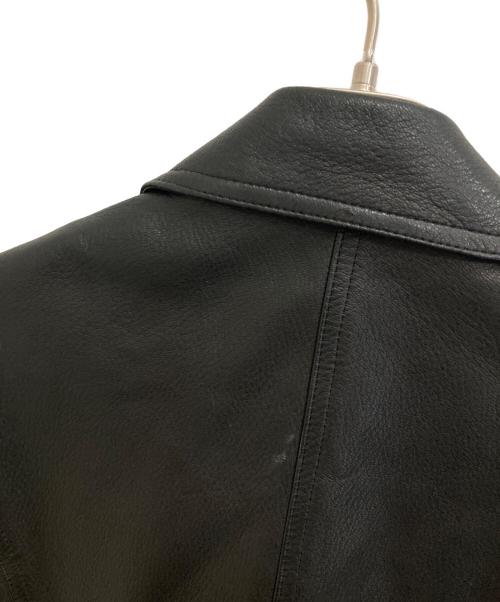 TOMORROW LAND（トゥモローランド）TOMORROW LAND (トゥモローランド) セミベジタブルレザー サックジャケット ブラック サイズ:-の古着・服飾アイテム