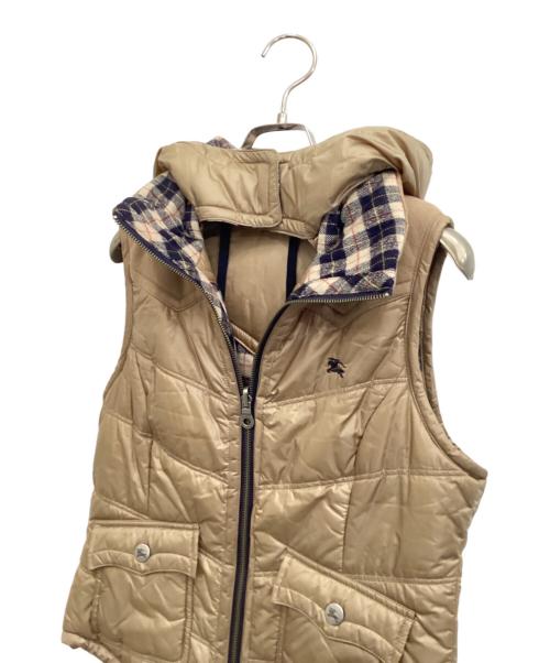 BURBERRY BLUE LABEL（バーバリーロンドンブルーレーベル）BURBERRY BLUE LABEL (バーバリーロンドンブルーレーベル) 中綿リバーシブルベスト ベージュ サイズ:Lの古着・服飾アイテム