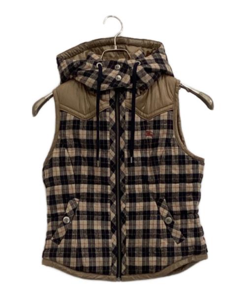 BURBERRY BLUE LABEL（バーバリーロンドンブルーレーベル）BURBERRY BLUE LABEL (バーバリーロンドンブルーレーベル) 中綿リバーシブルベスト ベージュ サイズ:Lの古着・服飾アイテム