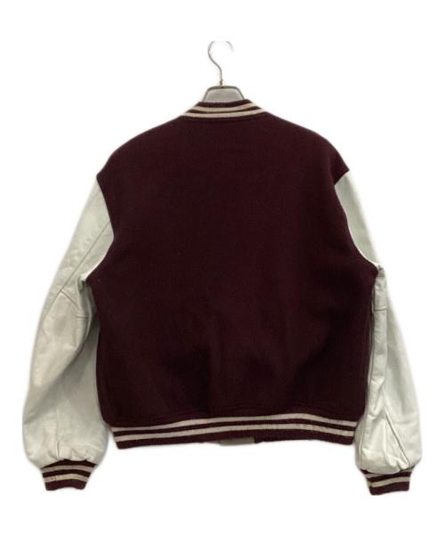 blicks（ブリック）blicks (ブリック) レザー切替スタジャン パープル サイズ:Mの古着・服飾アイテム