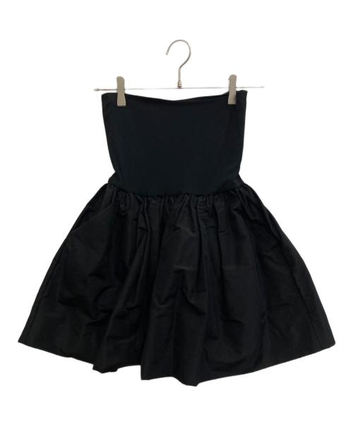 MIU MIU（ミュウミュウ）MIU MIU (ミュウミュウ) ハイウエストミニスカート ブラック サイズ:40の古着・服飾アイテム