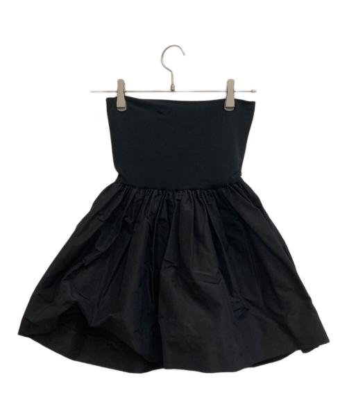 MIU MIU（ミュウミュウ）MIU MIU (ミュウミュウ) ハイウエストミニスカート ブラック サイズ:40の古着・服飾アイテム