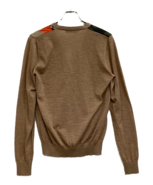 DSQUARED2（ディースクエアード）DSQUARED2 (ディースクエアード) カモフラ柄Ｖネックカーディガン ブラウン サイズ:XSの古着・服飾アイテム