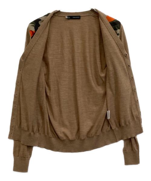 DSQUARED2（ディースクエアード）DSQUARED2 (ディースクエアード) カモフラ柄Ｖネックカーディガン ブラウン サイズ:XSの古着・服飾アイテム