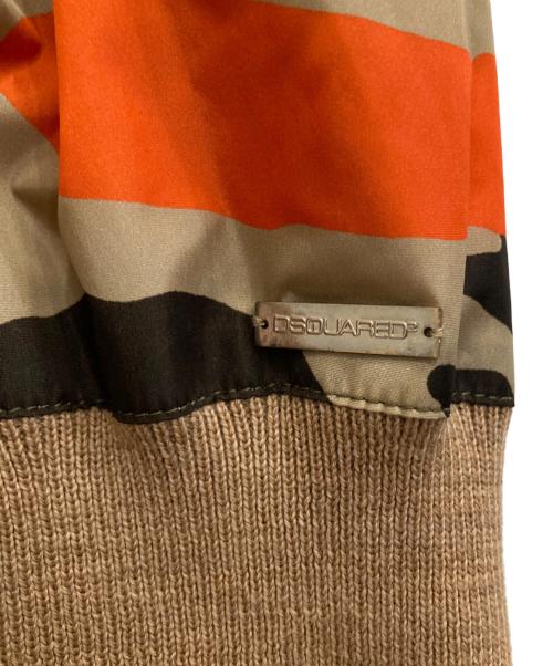 DSQUARED2（ディースクエアード）DSQUARED2 (ディースクエアード) カモフラ柄Ｖネックカーディガン ブラウン サイズ:XSの古着・服飾アイテム