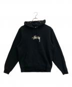 stussyステューシー）の古着「刺繍ロゴパーカー」｜ブラック