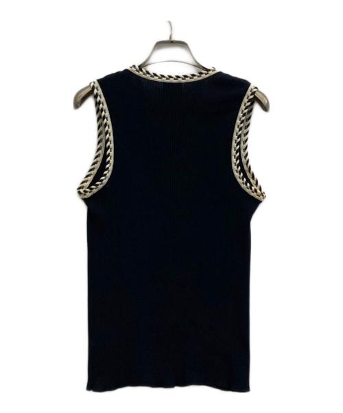CHANEL（シャネル）CHANEL (シャネル) 胸ココマーク トリム タンクトップ ネイビー サイズ:42の古着・服飾アイテム