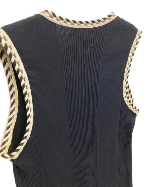 CHANEL（シャネル）CHANEL (シャネル) 胸ココマーク トリム タンクトップ ネイビー サイズ:42の古着・服飾アイテム