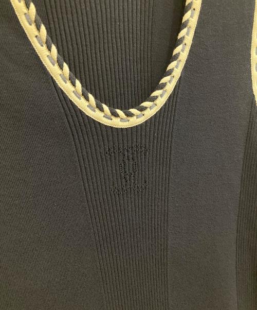 CHANEL（シャネル）CHANEL (シャネル) 胸ココマーク トリム タンクトップ ネイビー サイズ:42の古着・服飾アイテム