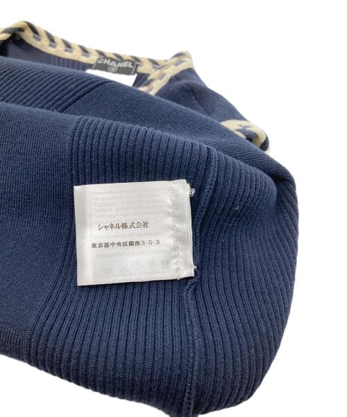 CHANEL（シャネル）CHANEL (シャネル) 胸ココマーク トリム タンクトップ ネイビー サイズ:42の古着・服飾アイテム
