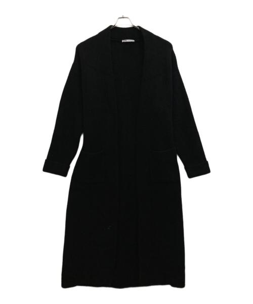 ZARA（ザラ）ZARA (ザラ) ベルベットウールブレンドニットコート ブラック サイズ:Lの古着・服飾アイテム