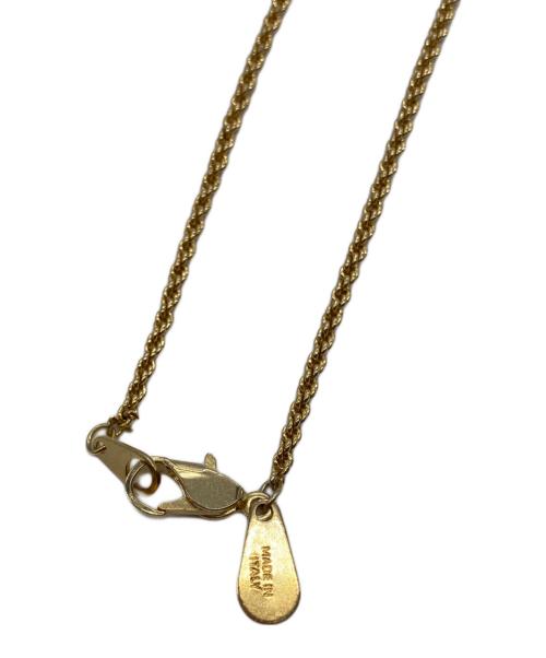 VALENTINO（ヴァレンティノ）VALENTINO (ヴァレンティノ) Ｖロゴラインストーンネックレス ゴールドの古着・服飾アイテム