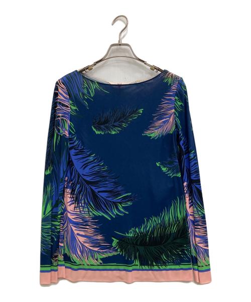 Emilio Pucci（エミリオ プッチ）Emilio Pucci (エミリオ プッチ) シルク混カットソー ブルー サイズ:34の古着・服飾アイテム