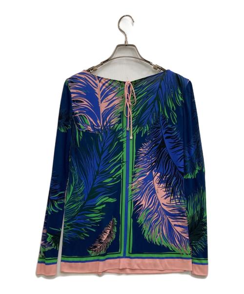 Emilio Pucci（エミリオ プッチ）Emilio Pucci (エミリオ プッチ) シルク混カットソー ブルー サイズ:34の古着・服飾アイテム