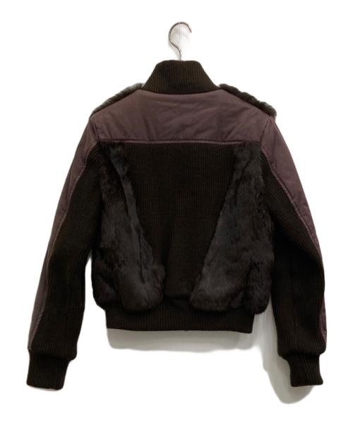 MAX&Co.（マックスアンドコー）MAX&Co. (マックスアンドコー) ファー切替ジャケット ブラウン サイズ:40の古着・服飾アイテム