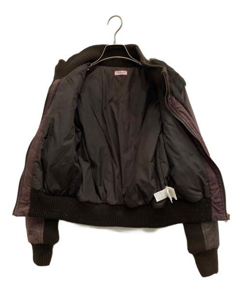 MAX&Co.（マックスアンドコー）MAX&Co. (マックスアンドコー) ファー切替ジャケット ブラウン サイズ:40の古着・服飾アイテム