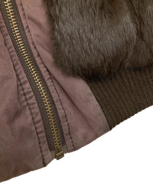 MAX&Co.（マックスアンドコー）MAX&Co. (マックスアンドコー) ファー切替ジャケット ブラウン サイズ:40の古着・服飾アイテム