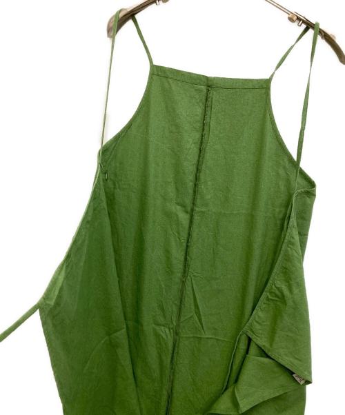 BASERANGE（ベースレンジ）BASERANGE (ベースレンジ) シルクエプロンドレス グリーン サイズ:XSの古着・服飾アイテム