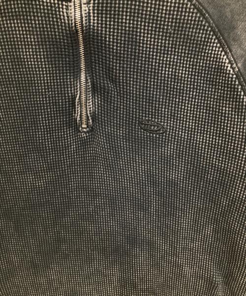 DIESEL（ディーゼル）DIESEL (ディーゼル) S-WAFCOOL ハーフジップ半袖スウェットシャツ ブラック サイズ:Lの古着・服飾アイテム