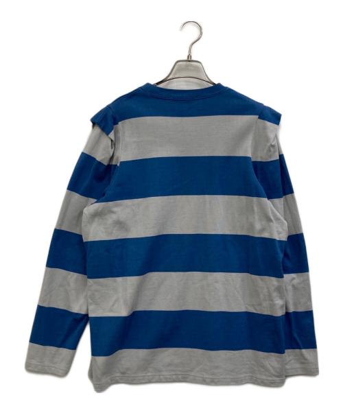 PHEENY（フィーニー）PHEENY (フィーニー) ボーダータックロングスリーブTシャツ ブルー×グレー サイズ:Fの古着・服飾アイテム