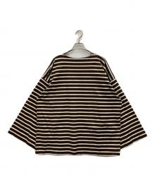 Oblada（オブラダ）の古着「ボーダーカットソー」｜ホワイト×ブラウン