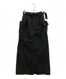 PHEENY（フィーニー）の古着「Cotton nylon dump military skirt」｜ブラック