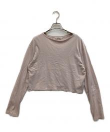 AURALEE（オーラリー）の古着「COTTON JERSEY BOAT NECK P/O」｜ピンク