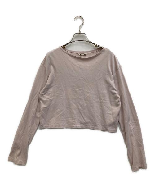 AURALEE（オーラリー）AURALEE (オーラリー) COTTON JERSEY BOAT NECK P/O ピンク サイズ:1の古着・服飾アイテム