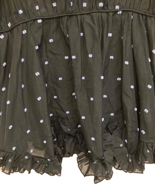 UNITED ARROWS TOKYO（ユナイテッドアローズトウキョウ）UNITED ARROWS TOKYO (ユナイテッドアローズトウキョウ) 2トーン ドットジャカード フリルブラウス ブラック サイズ:表記無しの古着・服飾アイテム