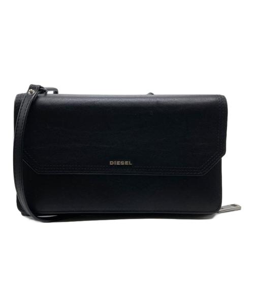 DIESEL（ディーゼル）DIESEL (ディーゼル) レザーショルダーウォレット ブラックの古着・服飾アイテム