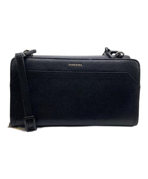 DIESEL（ディーゼル）DIESEL (ディーゼル) レザーショルダーウォレット ブラックの古着・服飾アイテム