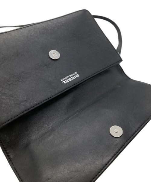 DIESEL（ディーゼル）DIESEL (ディーゼル) レザーショルダーウォレット ブラックの古着・服飾アイテム