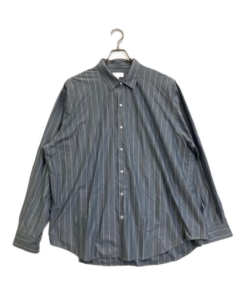 KANEMASA PHIL.（カネマサフィル）KANEMASA PHIL. (カネマサフィル) 46G Atmosphere Stripe Shirt グレー サイズ:Lの古着・服飾アイテム