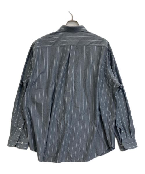 KANEMASA PHIL.（カネマサフィル）KANEMASA PHIL. (カネマサフィル) 46G Atmosphere Stripe Shirt グレー サイズ:Lの古着・服飾アイテム