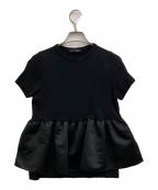 YOKO CHANヨーコチャン）の古着「クルーネック ギャザー Tシャツ」｜ブラック