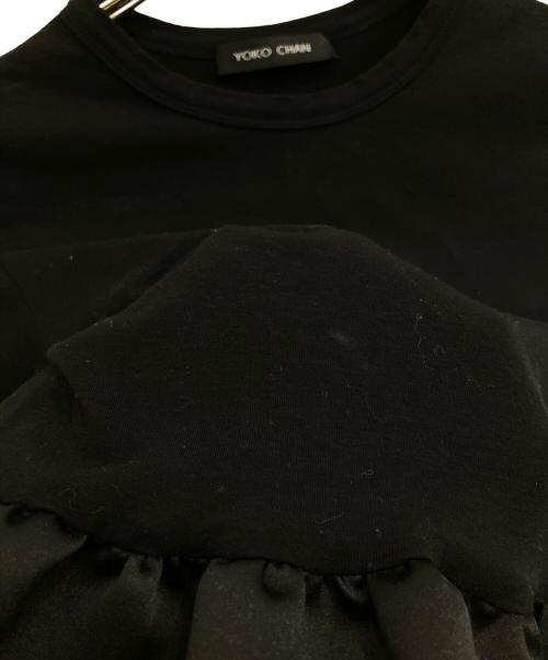 YOKO CHAN（ヨーコチャン）YOKO CHAN (ヨーコチャン) クルーネック ギャザー Tシャツ ブラック サイズ:38の古着・服飾アイテム