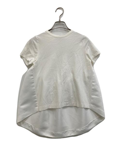 YOKO CHAN（ヨーコチャン）YOKO CHAN (ヨーコチャン) クールネック切替バックコクーン ホワイト サイズ:38の古着・服飾アイテム