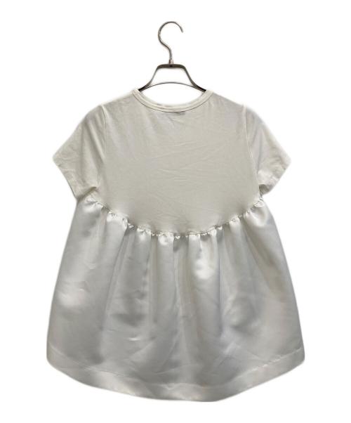 YOKO CHAN（ヨーコチャン）YOKO CHAN (ヨーコチャン) クールネック切替バックコクーン ホワイト サイズ:38の古着・服飾アイテム