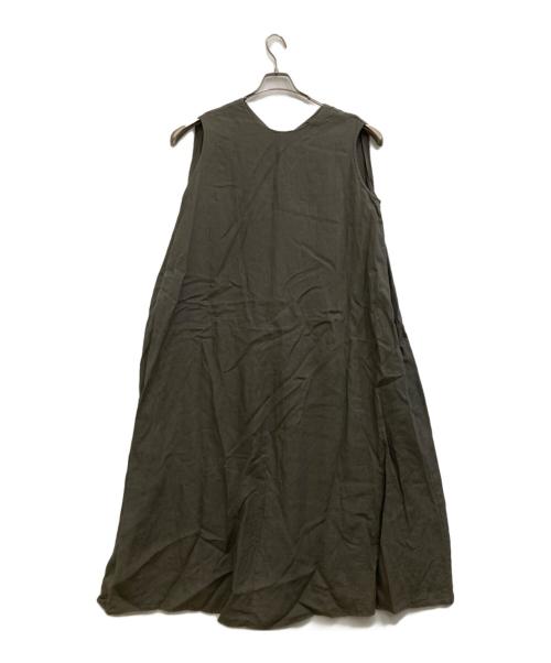 eclat（エクラ）eclat (エクラ) リネンマキシワンピース オリーブ サイズ:40の古着・服飾アイテム