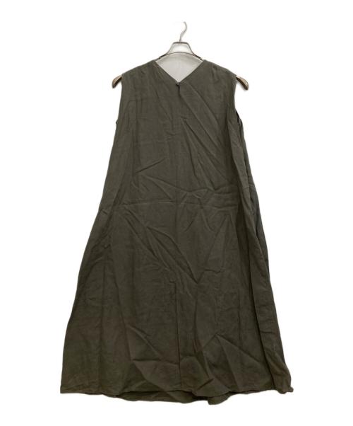 eclat（エクラ）eclat (エクラ) リネンマキシワンピース オリーブ サイズ:40の古着・服飾アイテム