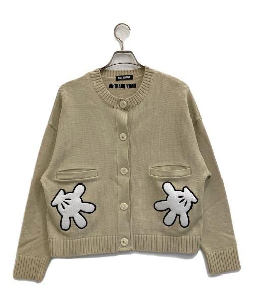 MARY QUANT（マリークヮント）MARY QUANT (マリークヮント) DISNEY (ディズニー) ニットカーディガン ベージュ サイズ:Mの古着・服飾アイテム