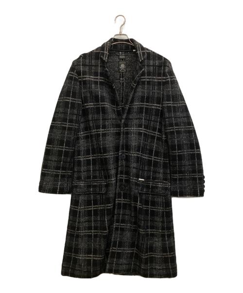 DIESEL（ディーゼル）DIESEL (ディーゼル) ウールロングコート ブラック サイズ:Lの古着・服飾アイテム